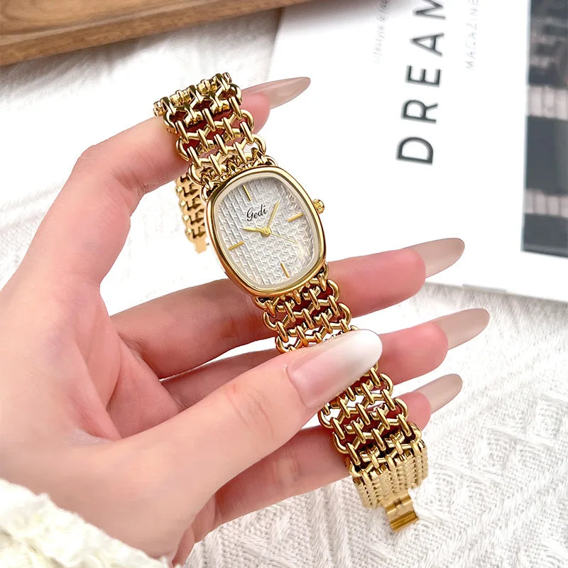 GEDI Brand Watches Light Luxury Bracelets Small Fragrance High-End Feeling Retro Waterproof Ladies Fashion Quartz Wristwatches