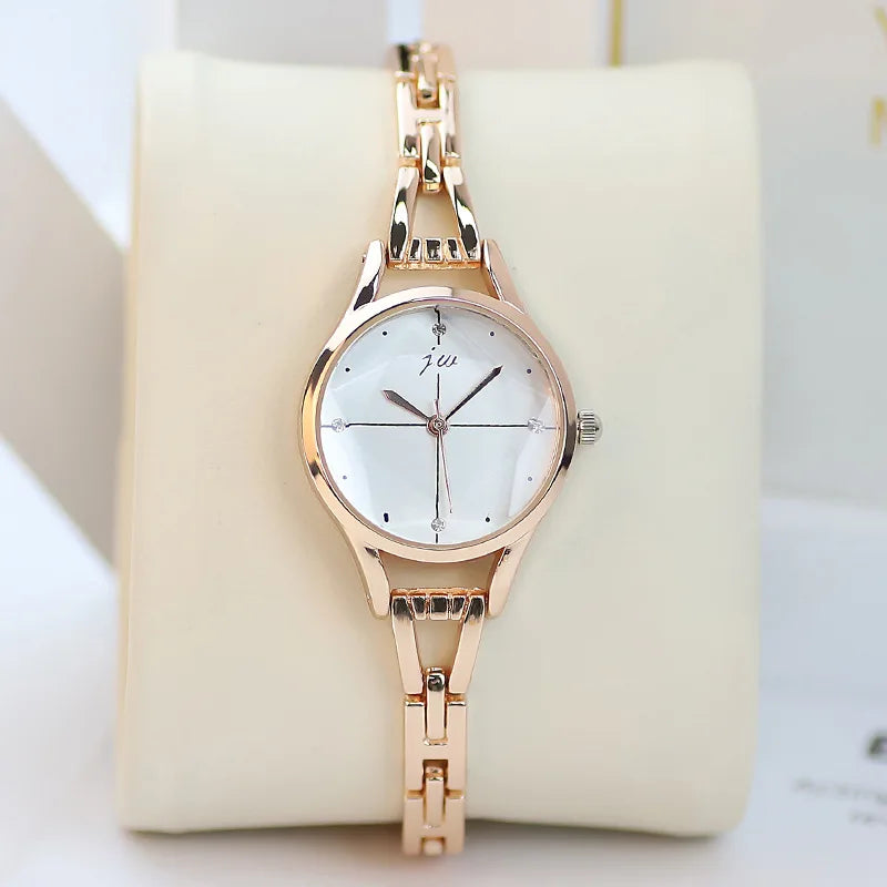 Luxury Bracelet Watch For Women Elegant Rose Gold Ladies Wrist Watches Rhinestone Simple Fashion Female Quartz Relogio Feminino