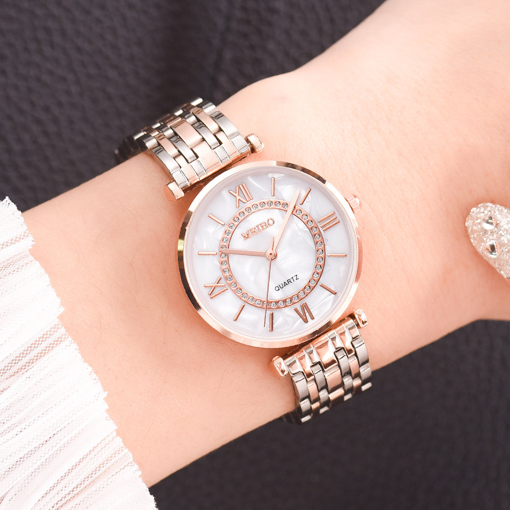 Aurajutt Crystal Diamond Bracelet Watch