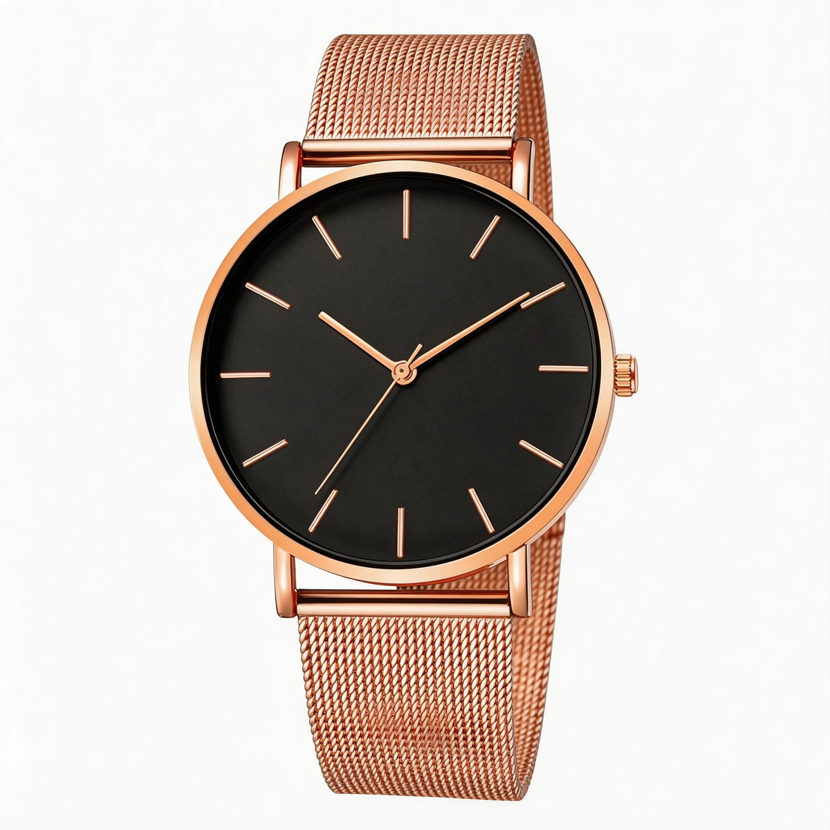 Aurajutt Rose Gold Steel Bracelet Watch