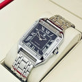 Luxury Business Watch for Men, Calendar Display, Stainless Steel Strap, High-End Luxury Small Square Men's Watch, Fashionable Business Casual Versatile Trendy Men's Wristwatch, the Best Gift for Him