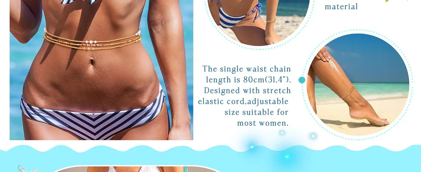 Bobisty Elastic Waist Beads Set (6 Pcs) – Belly Chain