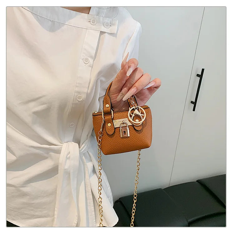 2026 Girls Hand-held Small Square Bag 2025 Summer New Classic Children Carrying One-shoulder Messenger Bag. Wallet Keychain