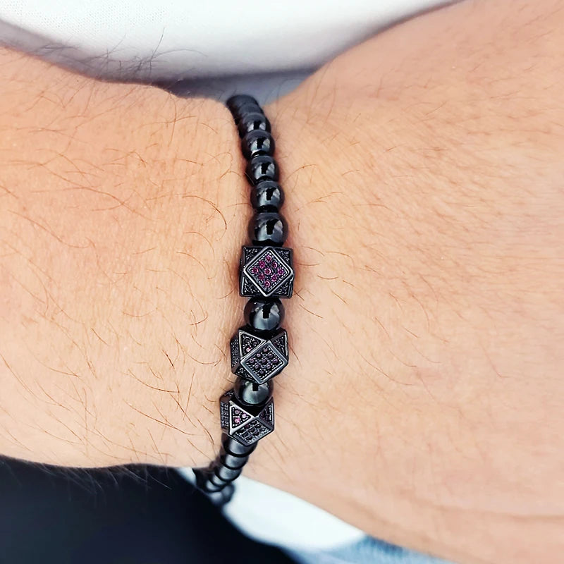 Luxury  Roal Rafa Man Bracelet For Women Stainless Steel Beaded Hand Jewelry Couple Gift