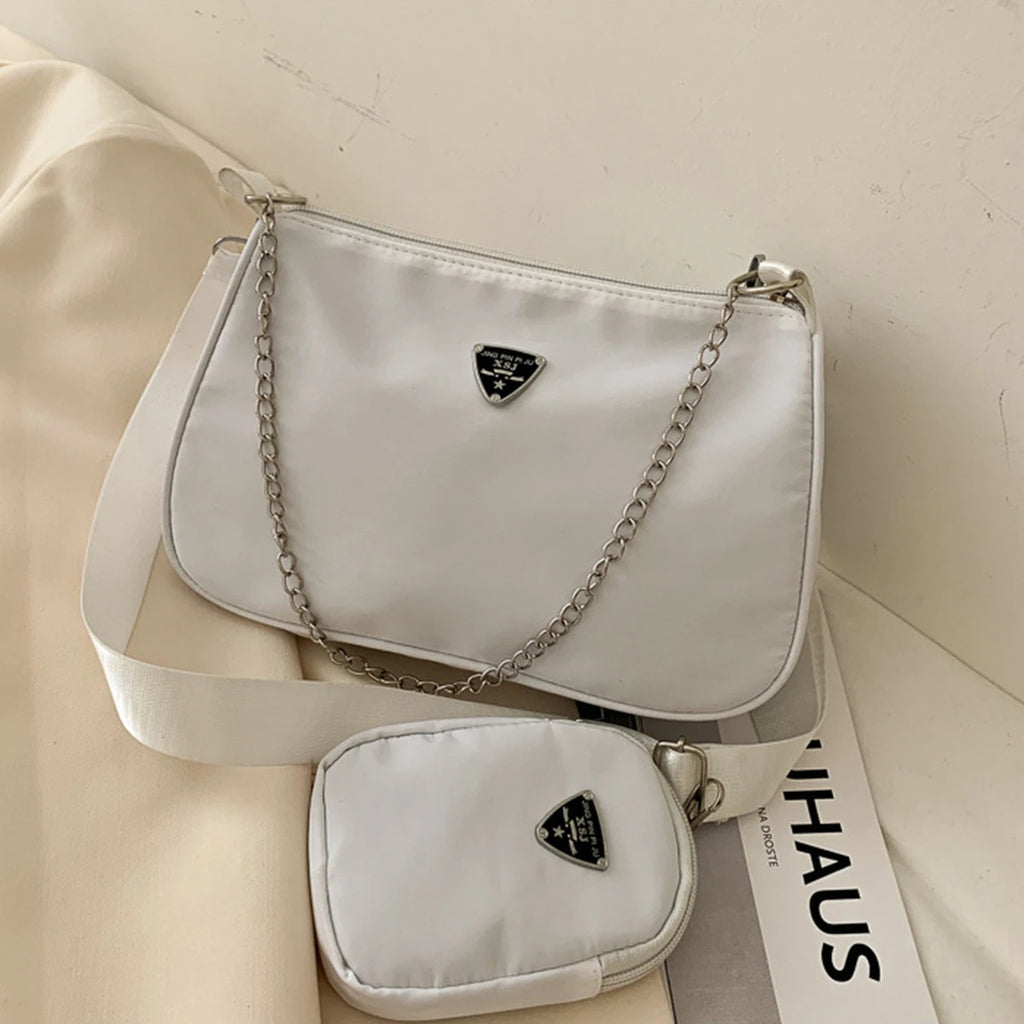 Nylon Crossbody Bag For Women Fashion Portable Casual Underarm Bag Students Cross Body Bag