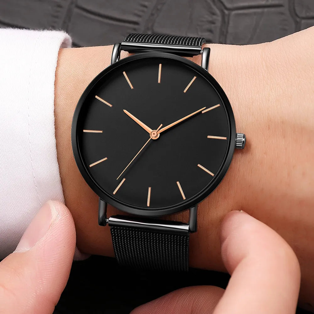 Aurajutt Rose Gold Steel Bracelet Watch