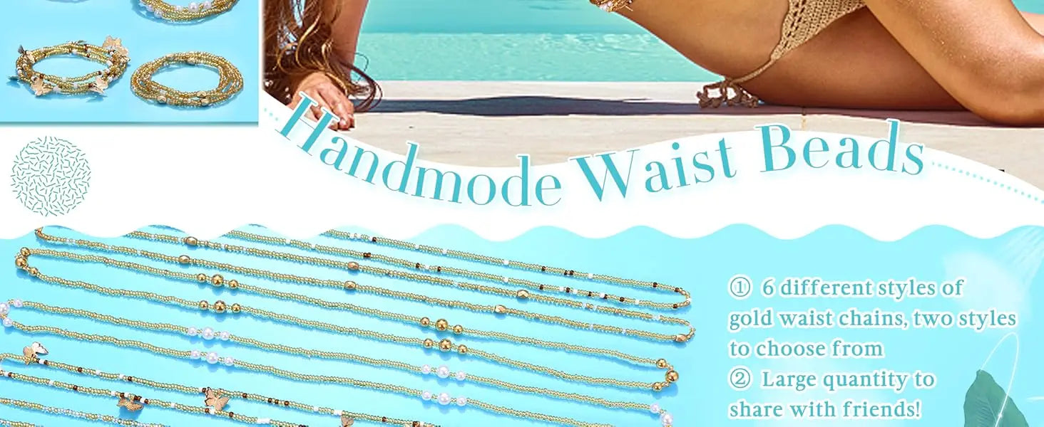 Bobisty Elastic Waist Beads Set (6 Pcs) – Belly Chain