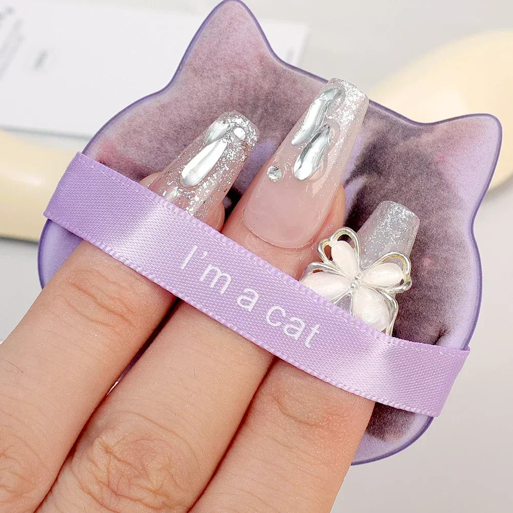 Cute Cartoon Cat Cosmetic Puff Dry Wet Dual-use Double Side Makeup Puffs Air Cushion Foundation Concealer Cream Powder Sponge