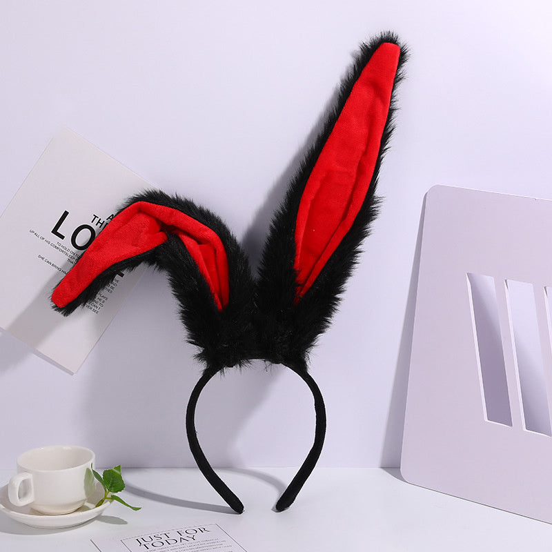 Girls Plush Long Rabbit Ear Hair Bands Headwear Headband Dress Accesorios Women Girl Cosplay Lolita Cosplay Hair Accessories