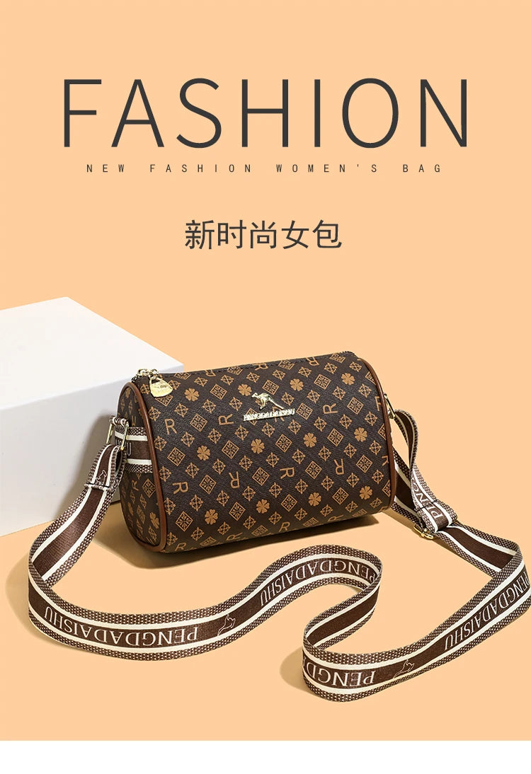 Women's Bag New Alphabet Print Shoulder Bag Fashion Retro Pillow Bag High-End Crossbody Bag Trendy