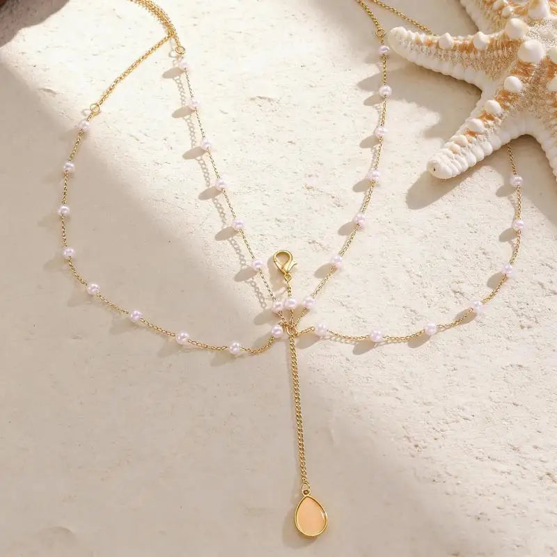 Boho Layered Pearl Waist Chain – Gold Body Jewelry