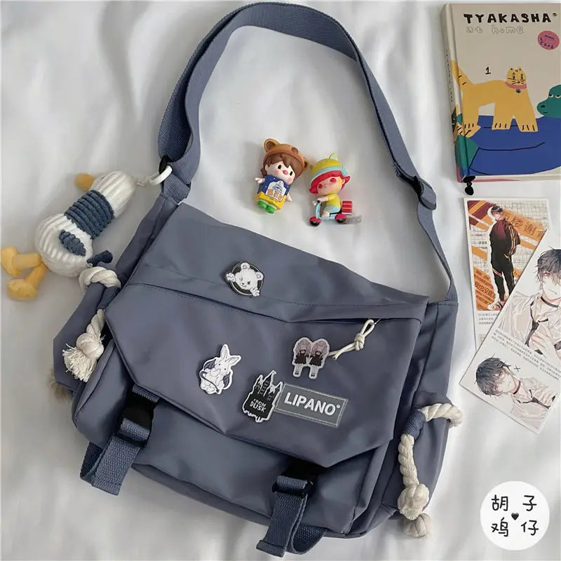 Nylon Handbags Shoulder Bag Large Capacity Crossbody Bags for Teenager Girls Men Harajuku Messenger Bag Student School Bags Sac