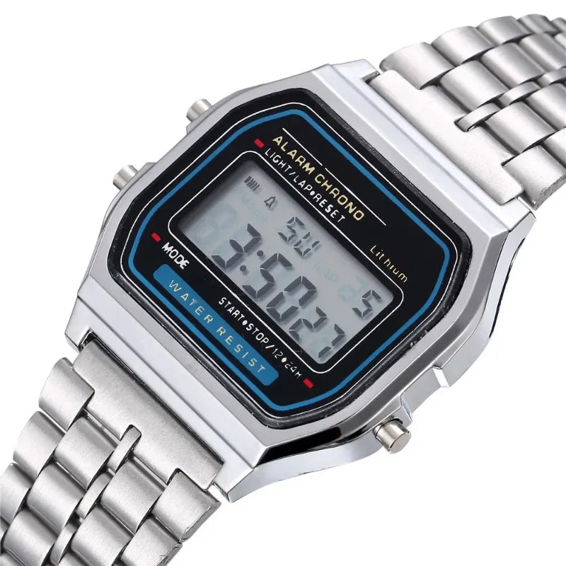 Aurajutt LED Digital Steel Watch
