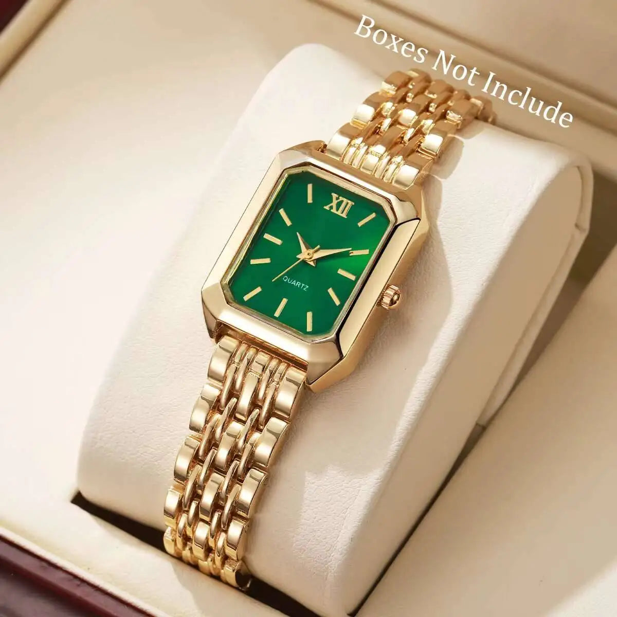 Aurajutt Rectangle Quartz Watch – Women's Elegant Alloy