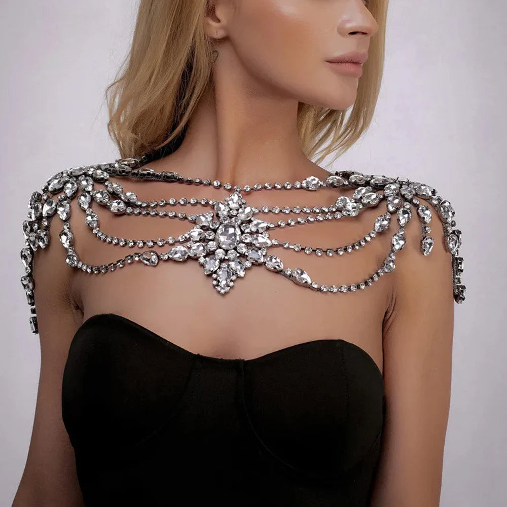 Crystal Bridal Shoulder Chain – Bead & Shawl Body Jewelry