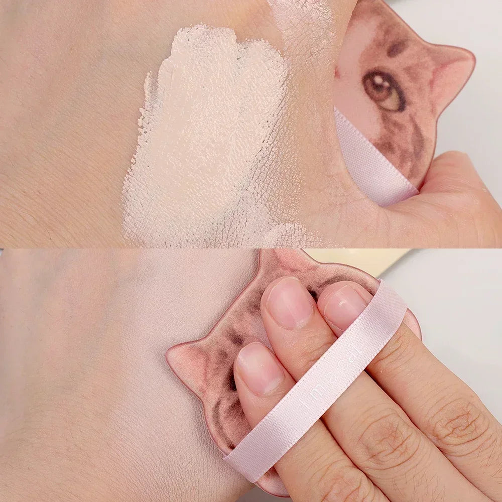 Cute Cartoon Cat Cosmetic Puff Dry Wet Dual-use Double Side Makeup Puffs Air Cushion Foundation Concealer Cream Powder Sponge