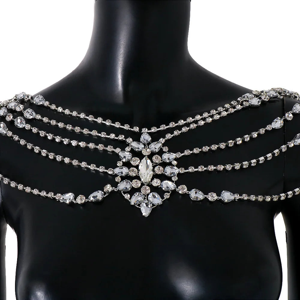 Crystal Bridal Shoulder Chain – Bead & Shawl Body Jewelry
