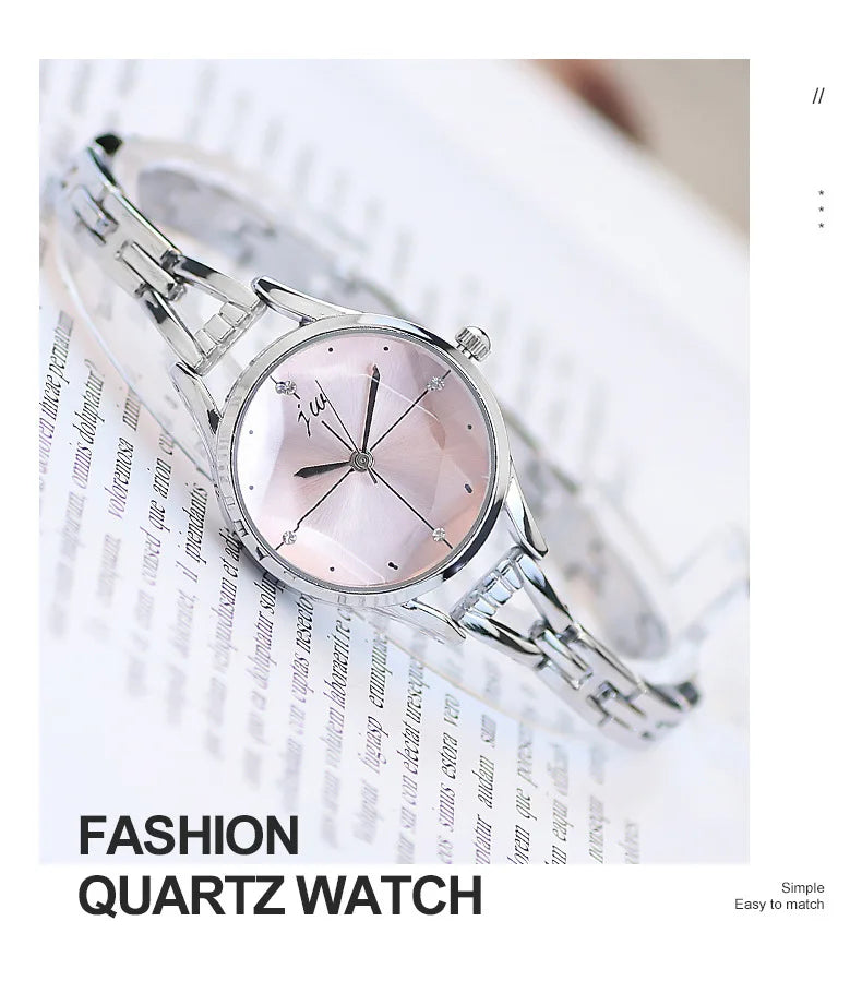 Luxury Bracelet Watch For Women Elegant Rose Gold Ladies Wrist Watches Rhinestone Simple Fashion Female Quartz Relogio Feminino