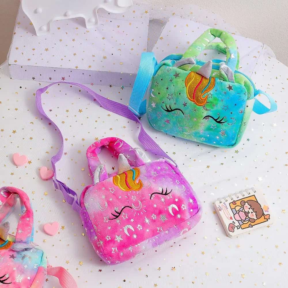 Fashion Sweet Unicorn Handbags For Girls Cute Kid Crossbody Shoulder Bag Children Birthday Party Gift Little Girl Small Purse