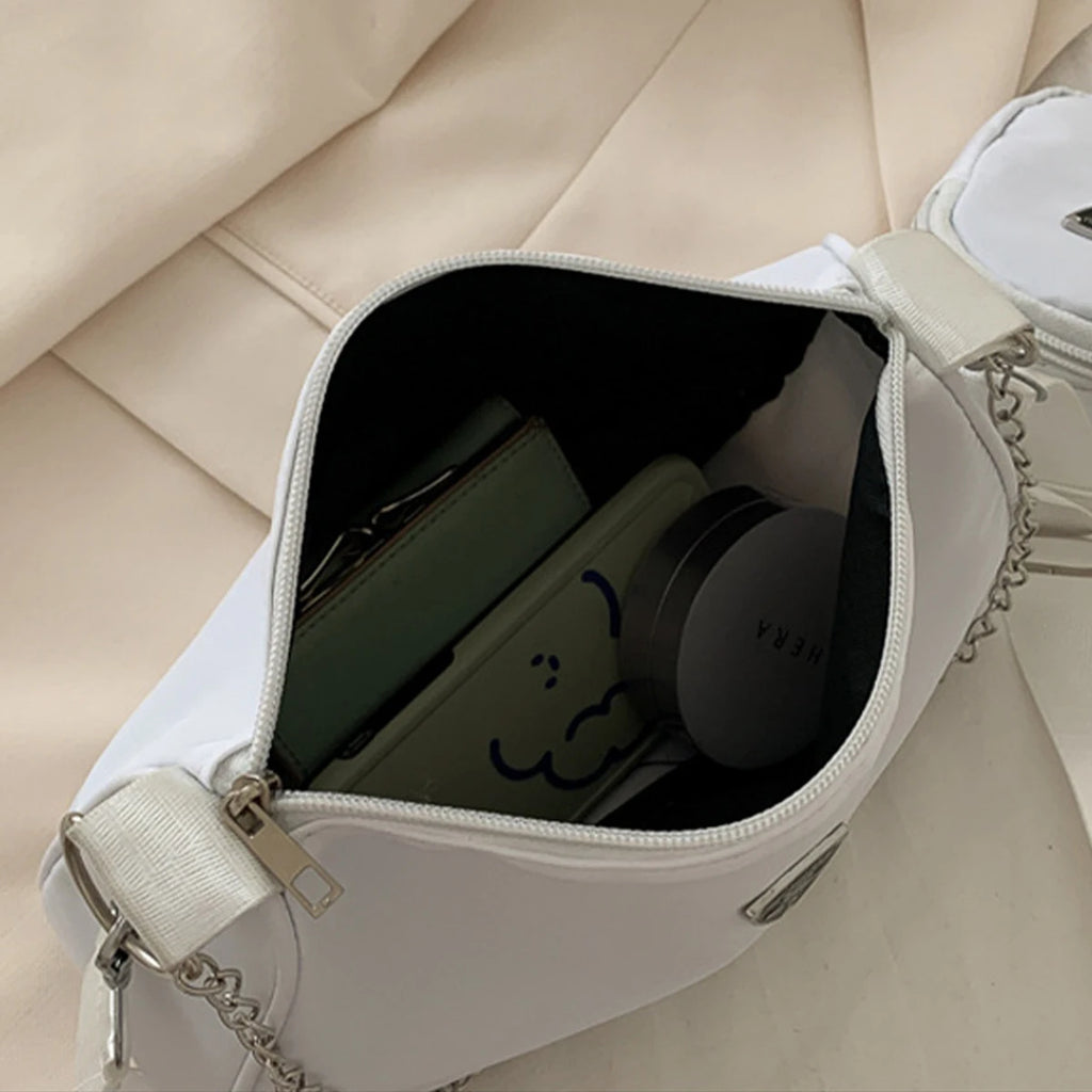 Nylon Crossbody Bag For Women Fashion Portable Casual Underarm Bag Students Cross Body Bag