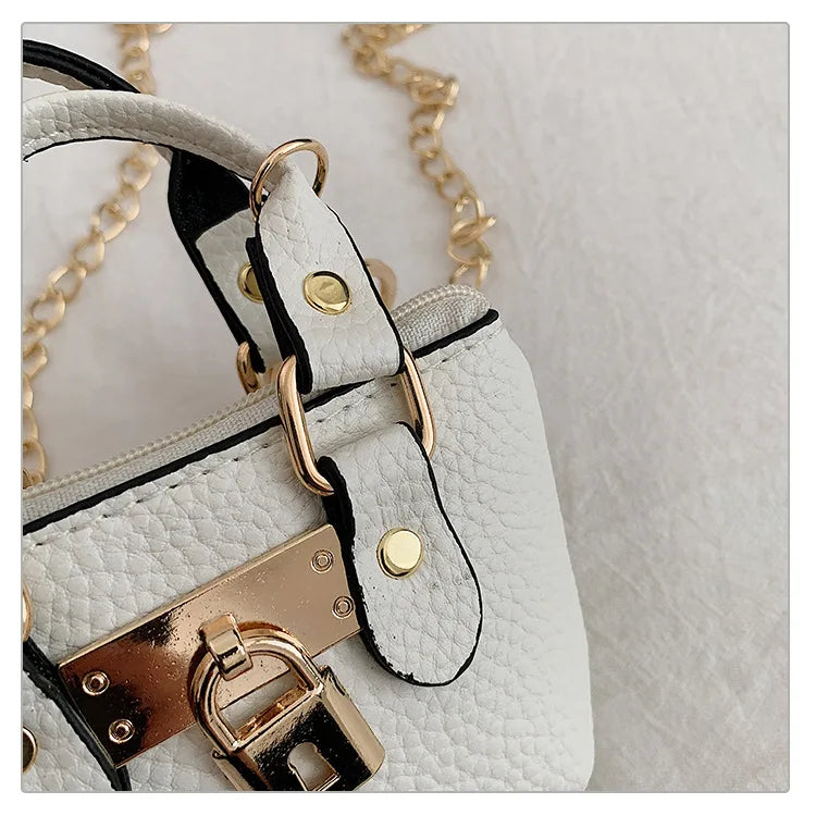 2026 Girls Hand-held Small Square Bag 2025 Summer New Classic Children Carrying One-shoulder Messenger Bag. Wallet Keychain