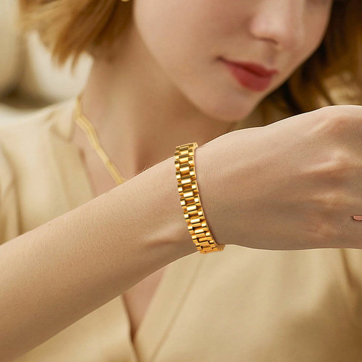 Luxury Presidential Chain Bracelet For Women Men, Stainless Steel Watch Brand Link Fashion Wrist 16cm/18cm/21cm
