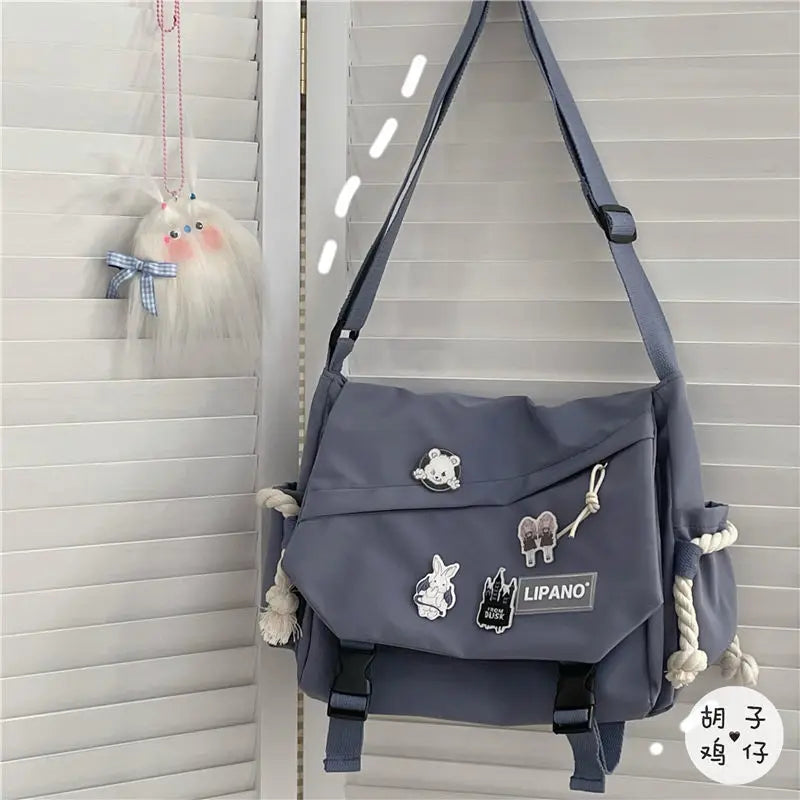 Nylon Handbags Shoulder Bag Large Capacity Crossbody Bags for Teenager Girls Men Harajuku Messenger Bag Student School Bags Sac