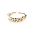 Luxury Love Braided Leaf Bracelet Charm Crystal Wedding Bracelets For Women Anniversary Valentines Day Gifts Aesthetic Jewelry