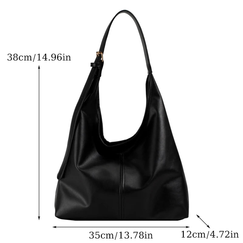 New Retro Tote Bag for Women Large Shoulder Bag Simple Commuter Bag Handmade Tote