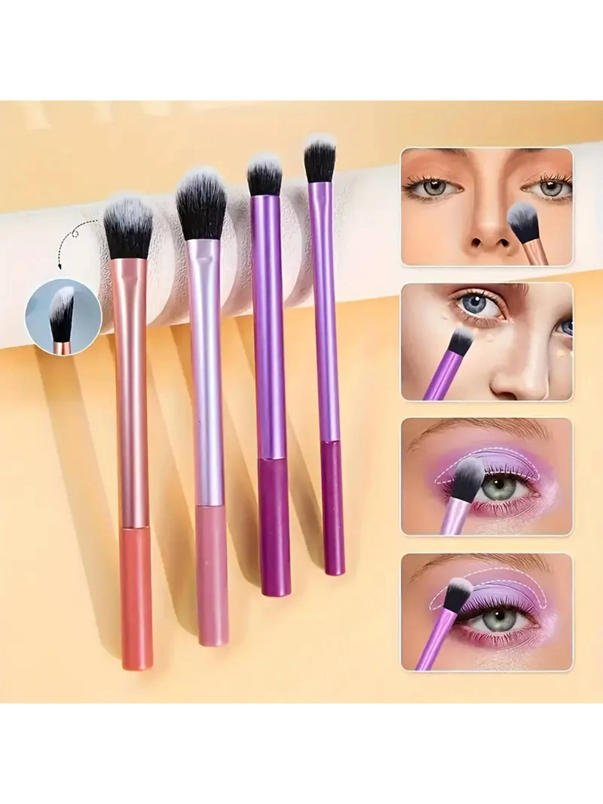 8pcs Makeup Brush Kit Soft Synthetic Hair Make Up Brushes Foundation Blush Eyeshadow Cosmetic Makeup Tools