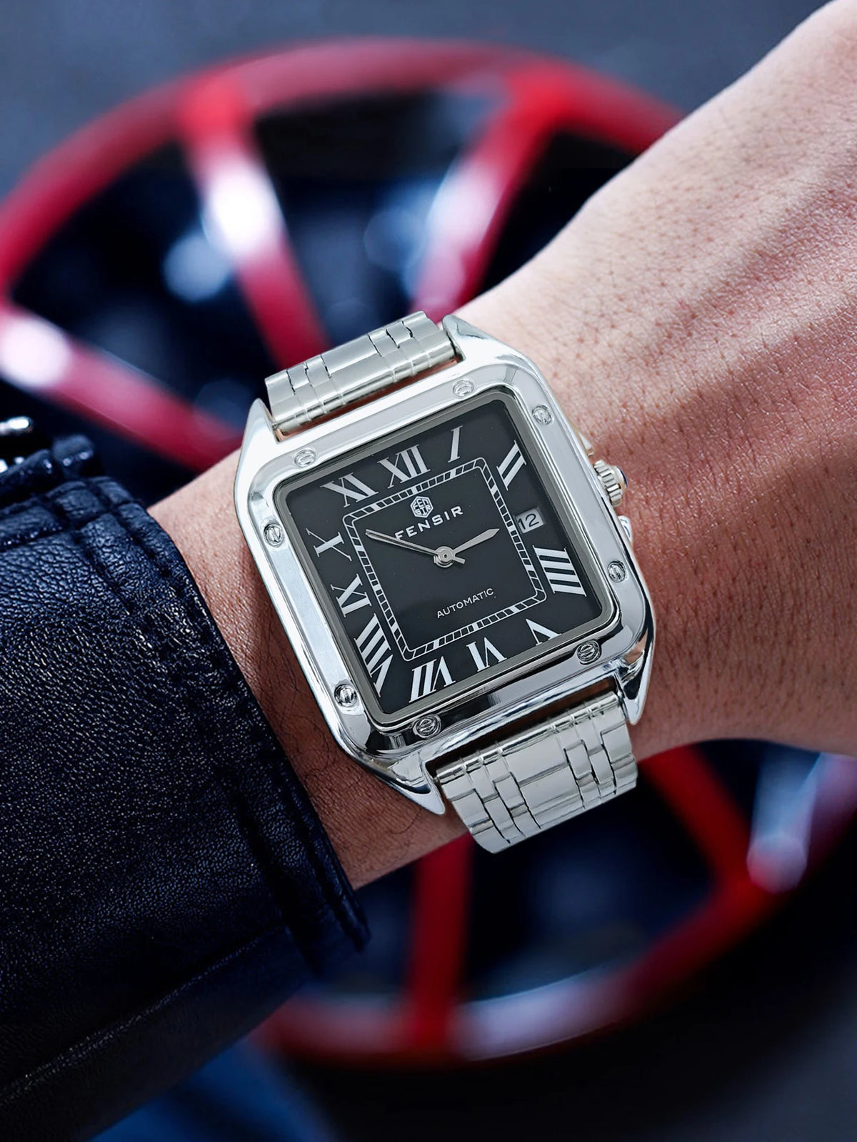 Luxury Business Watch for Men, Calendar Display, Stainless Steel Strap, High-End Luxury Small Square Men's Watch, Fashionable Business Casual Versatile Trendy Men's Wristwatch, the Best Gift for Him