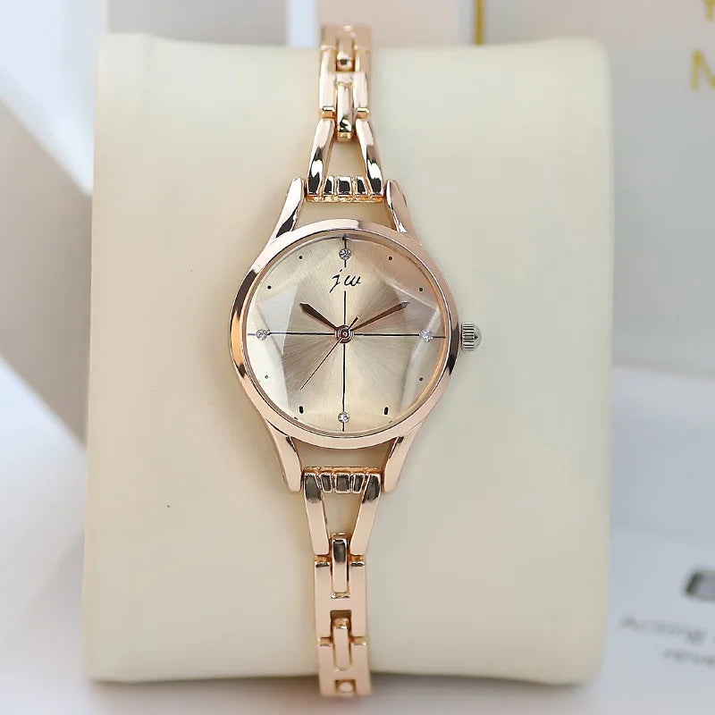 Luxury Bracelet Watch For Women Elegant Rose Gold Ladies Wrist Watches Rhinestone Simple Fashion Female Quartz Relogio Feminino