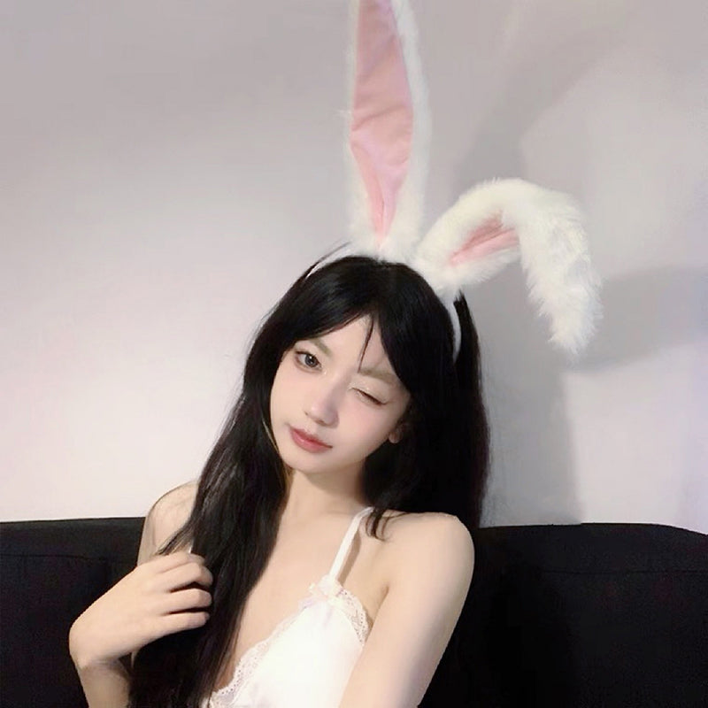 Girls Plush Long Rabbit Ear Hair Bands Headwear Headband Dress Accesorios Women Girl Cosplay Lolita Cosplay Hair Accessories