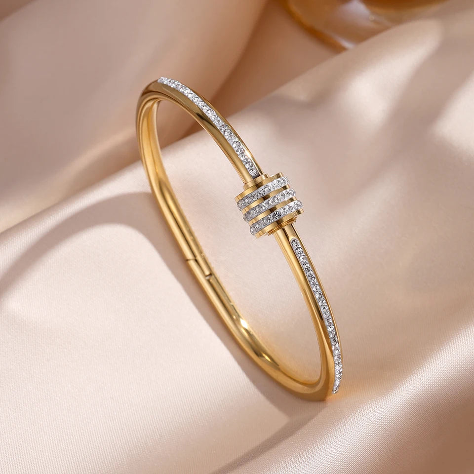 ZAKOL Stackable Zirconia Bangle Bracelet Set