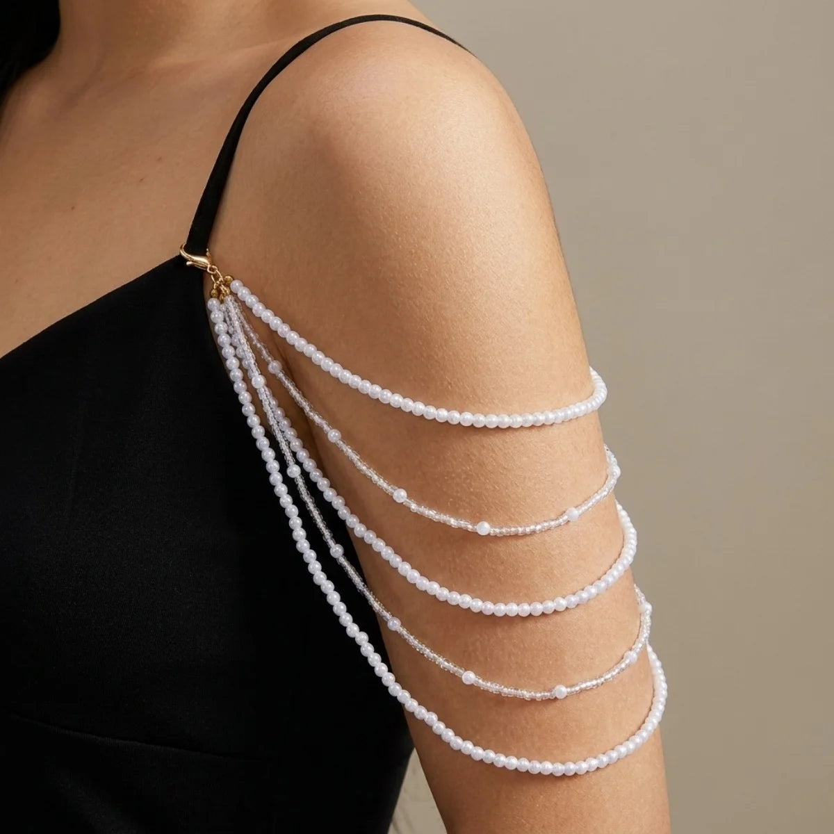 Multilayer Pearl Shoulder & Body Chain – Minimalist Boho