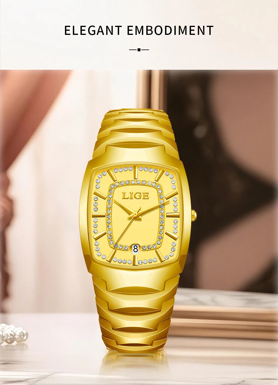 LIGE Luxury Quartz Watch for Woman Ceramic Waterproof Ladies Watch High Quality Female Clock Elegant Women's Watches+Box