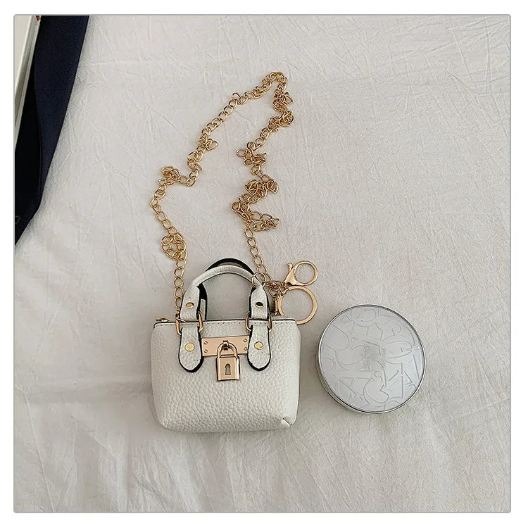 2026 Girls Hand-held Small Square Bag 2025 Summer New Classic Children Carrying One-shoulder Messenger Bag. Wallet Keychain