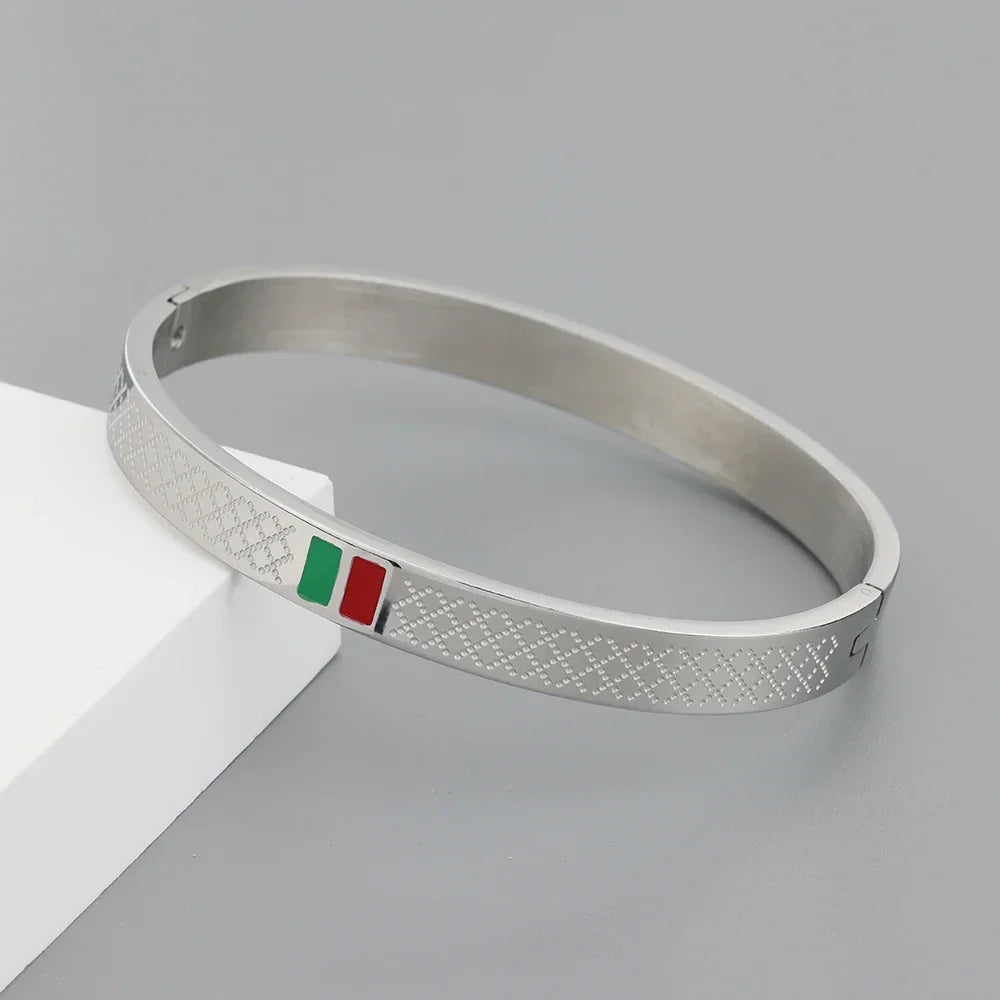 Man And Women's Trendy Bangle Stainless Steel Hand Jewelry Light Luxury Bracelets For Couple And lovers Gift Simple & Elegant