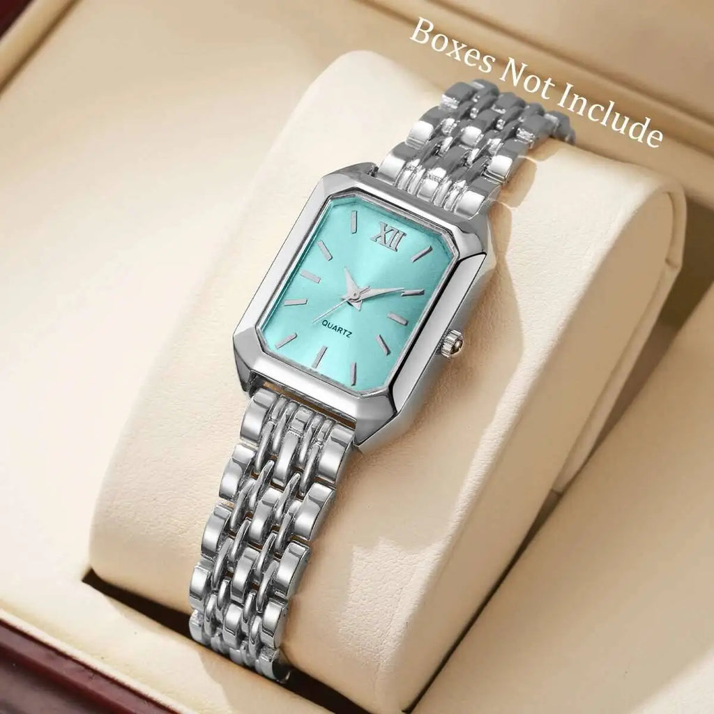 Aurajutt Rectangle Quartz Watch – Women's Elegant Alloy