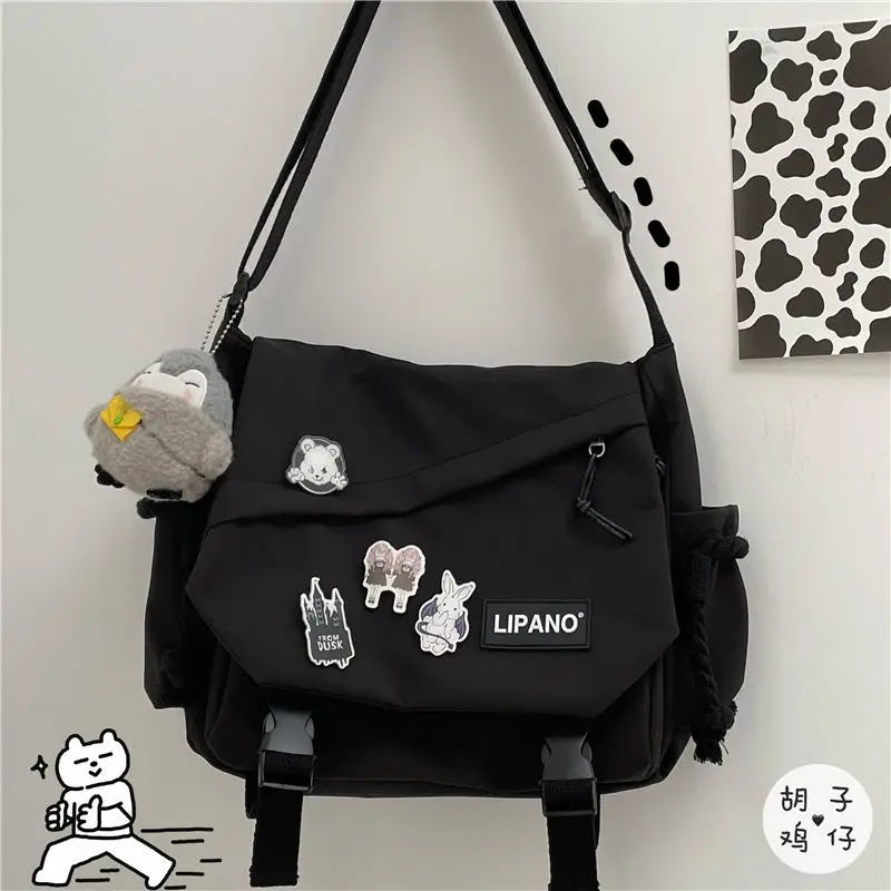 Nylon Handbags Shoulder Bag Large Capacity Crossbody Bags for Teenager Girls Men Harajuku Messenger Bag Student School Bags Sac