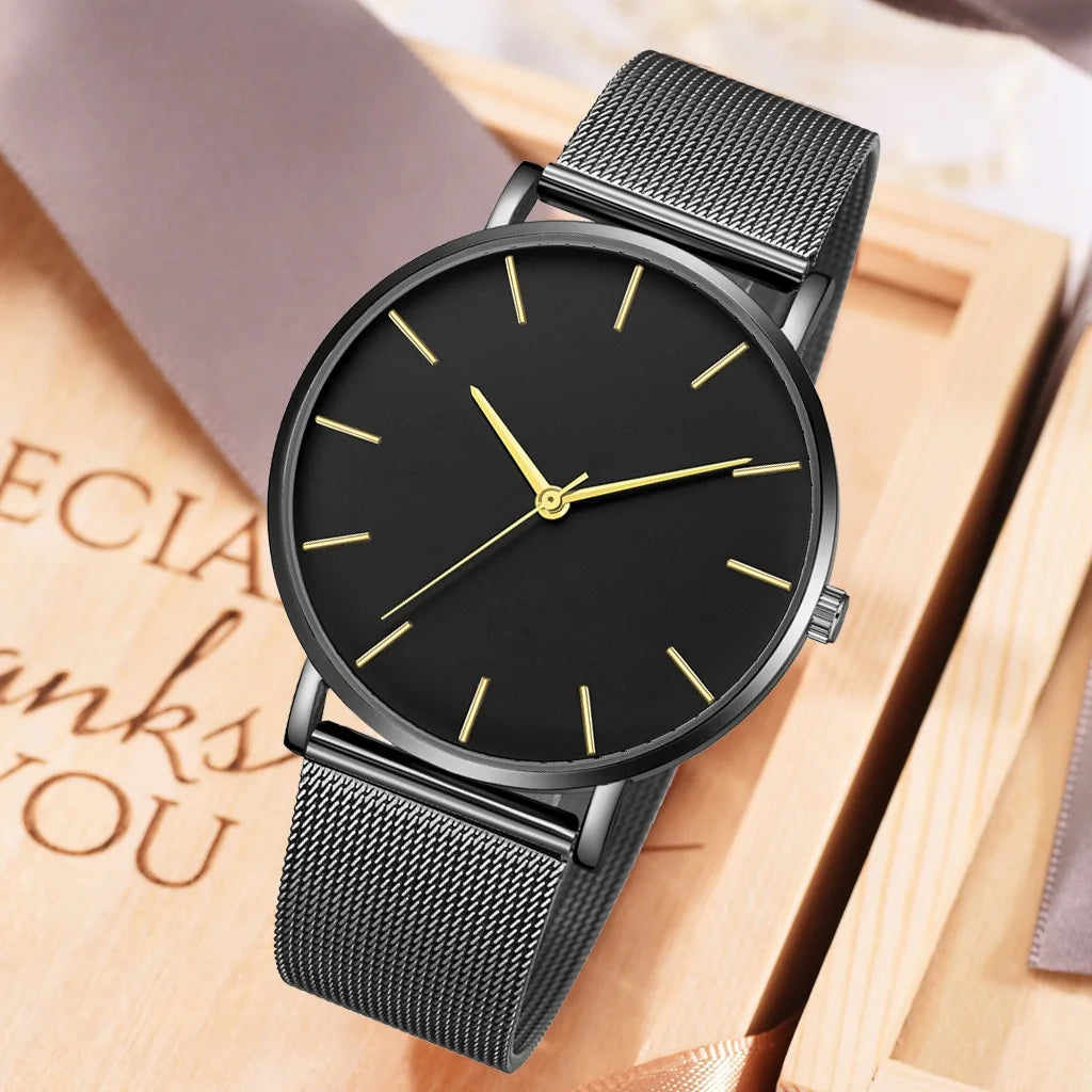 Aurajutt Rose Gold Steel Bracelet Watch