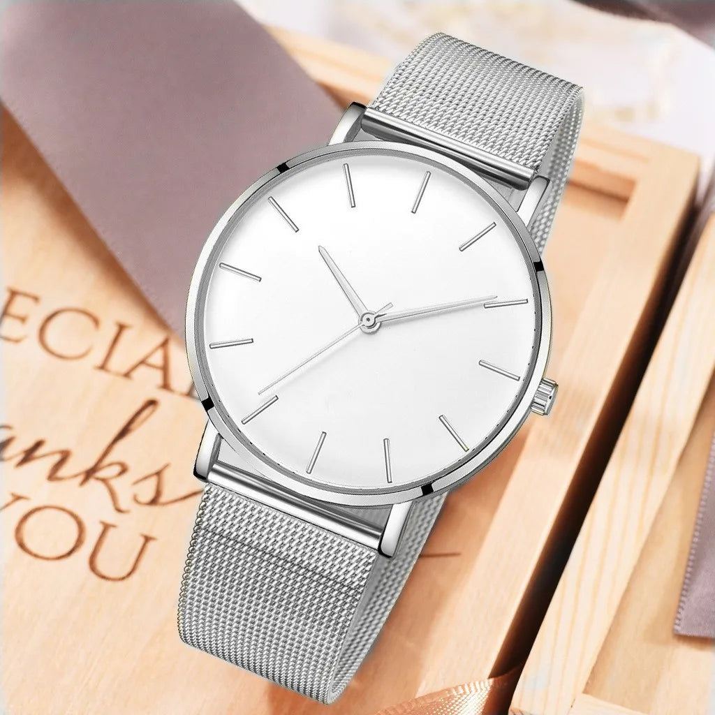 Aurajutt Rose Gold Steel Bracelet Watch