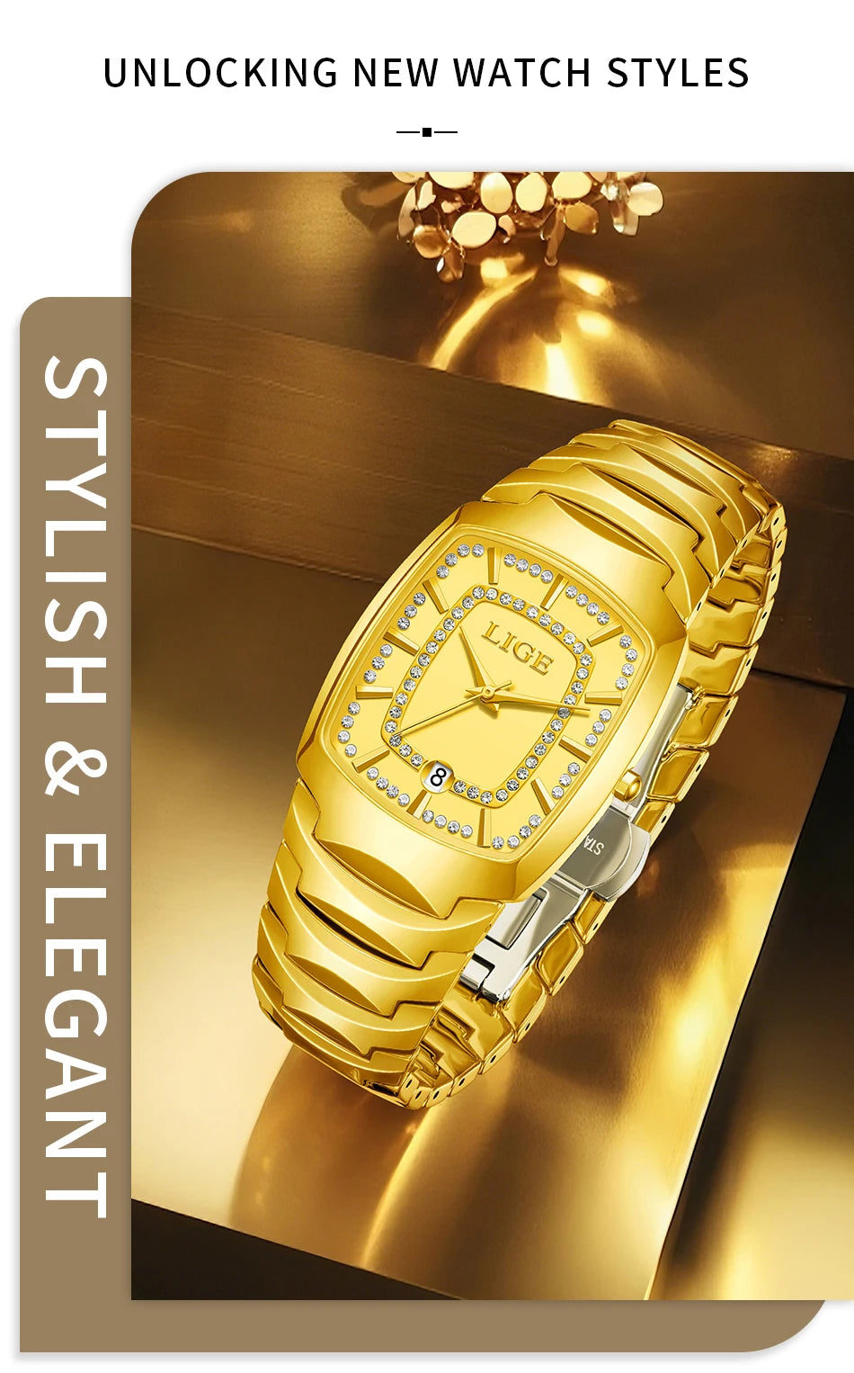 LIGE Luxury Quartz Watch for Woman Ceramic Waterproof Ladies Watch High Quality Female Clock Elegant Women's Watches+Box