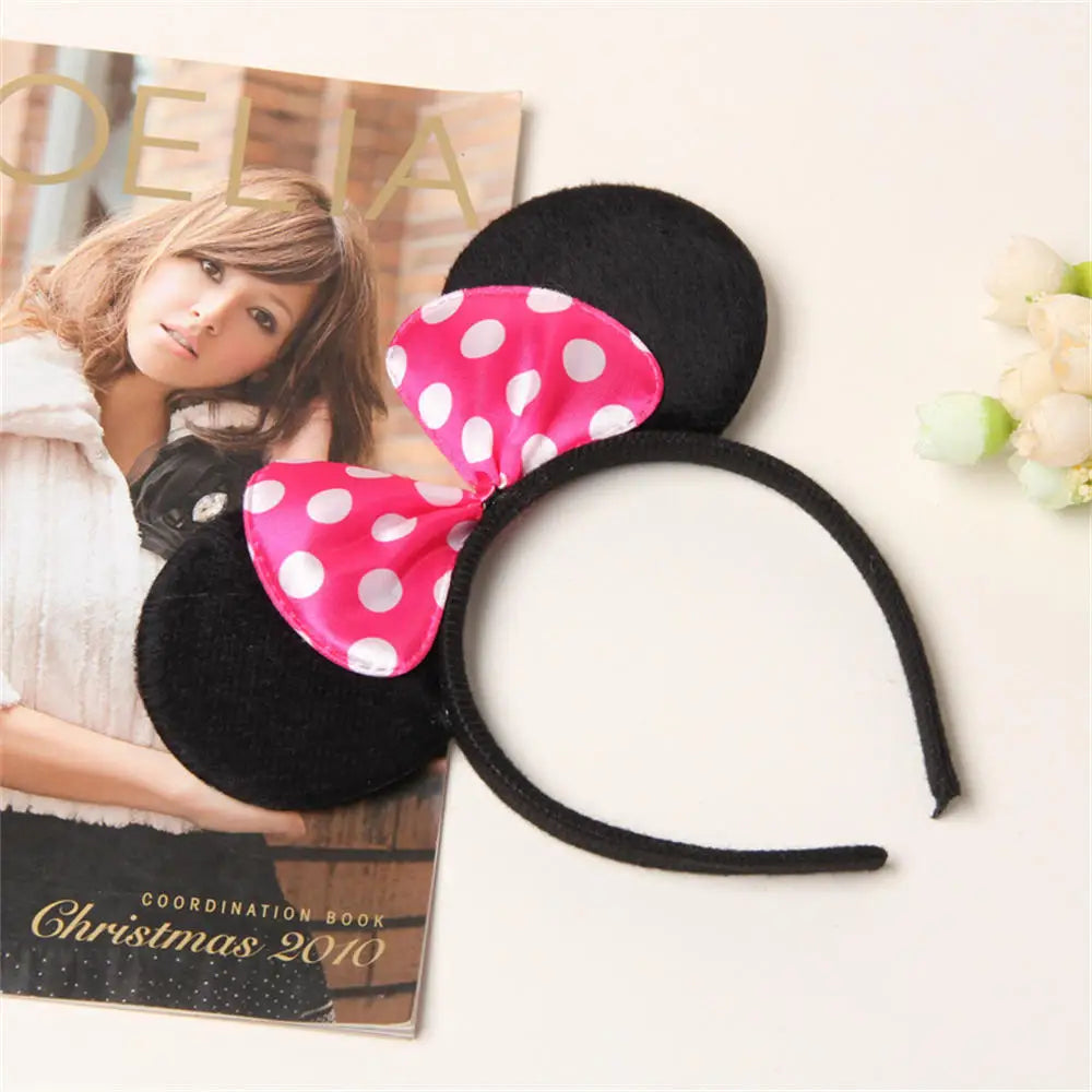 Favors Bows Knot Hair Hairbands Baby Girls Ears Headbands Lovely Pink Mom Party Ears Lovely Boys Mickey Minnie Black Accessories