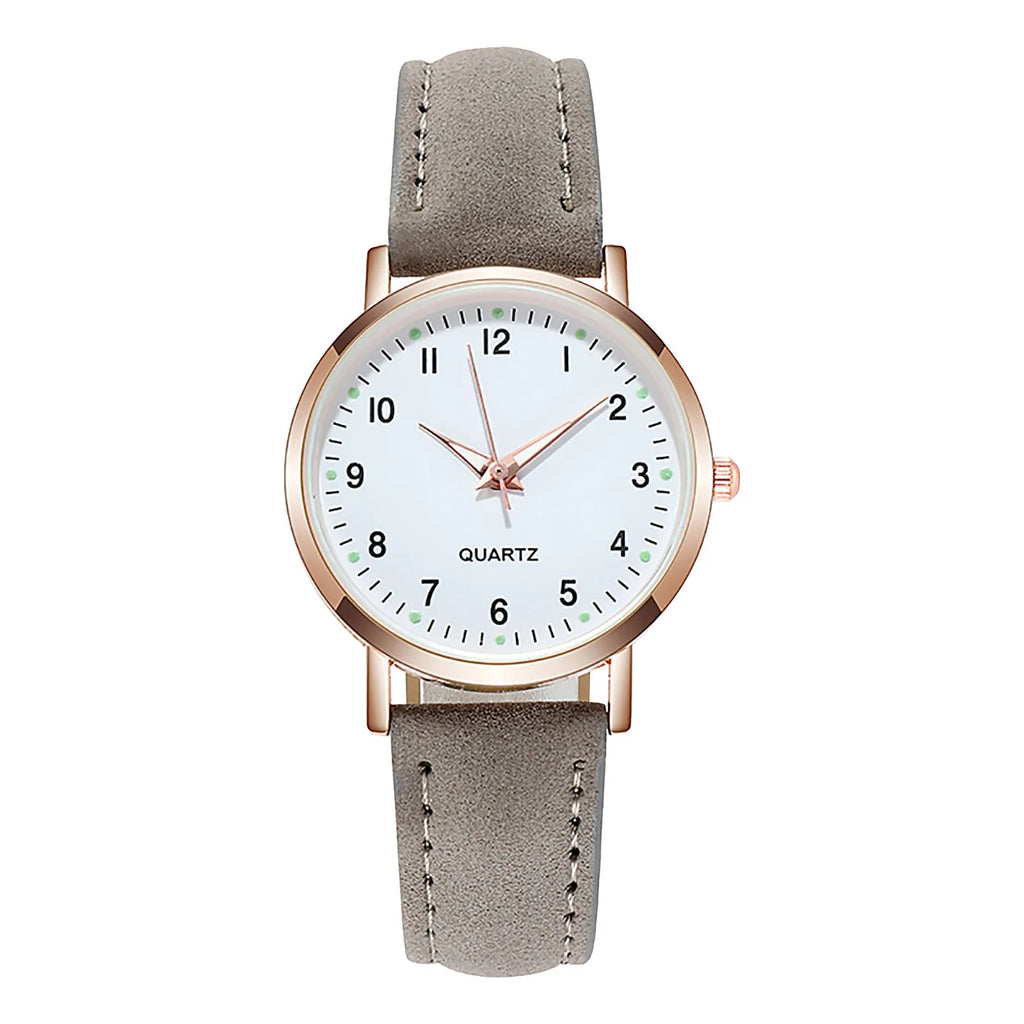 Aurajutt Diamond Luminous Leather Watch