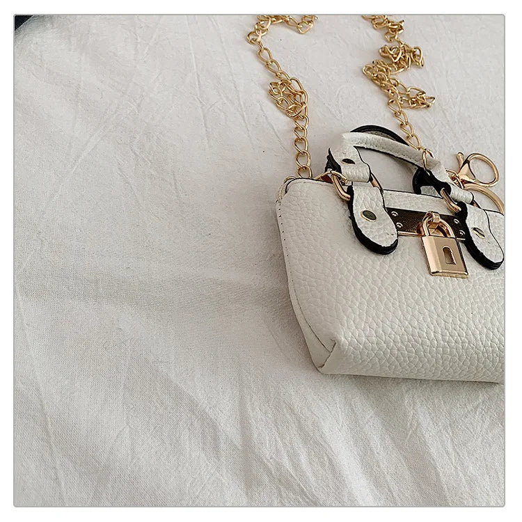 2026 Girls Hand-held Small Square Bag 2025 Summer New Classic Children Carrying One-shoulder Messenger Bag. Wallet Keychain