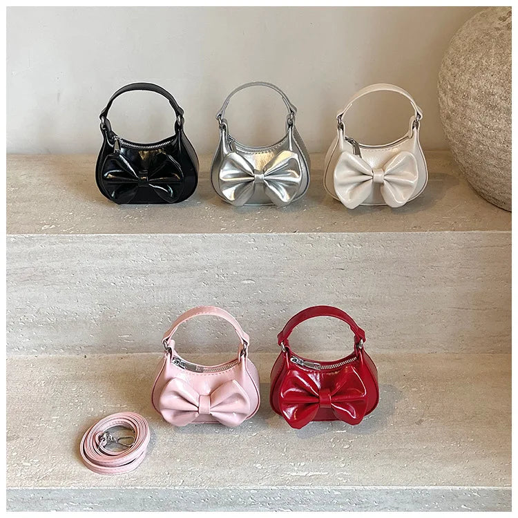 2026 New Kids Girls Cute Bowknot Handbag Fashion Crossbody Bag Detachable Strap Mini Shoulder Bag for Children Stylish Purse