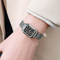 Aurajutt Rectangle Steel Watch – Women's Casual Elegance
