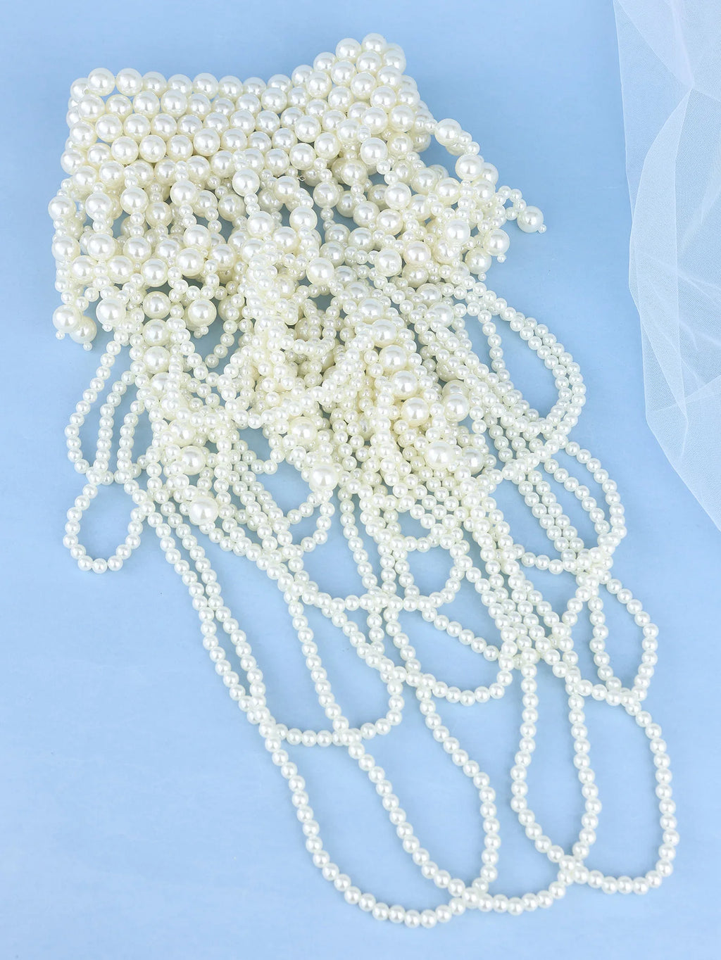 Elegant Multi-Layer Pearl Body Chain & Statement Shoulder Necklace for Weddings, Parties & Photoshoots