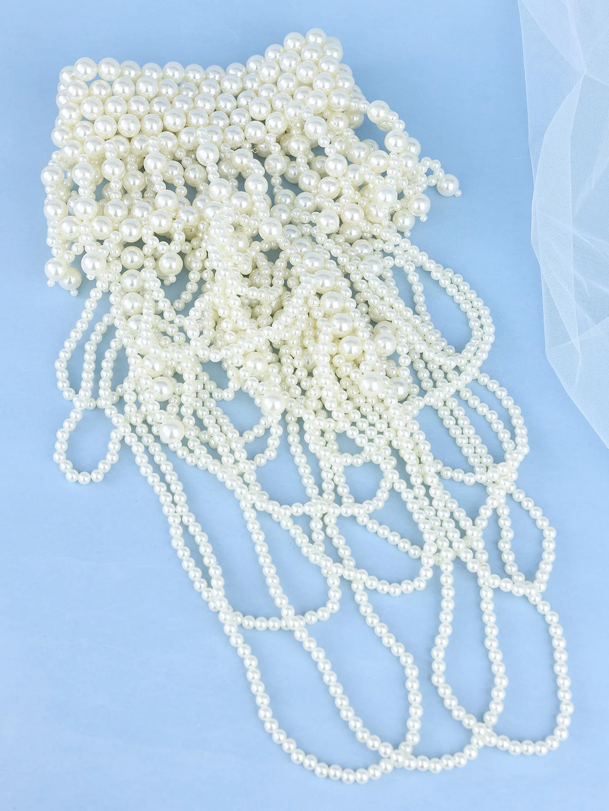 Elegant Multi-Layer Pearl Body Chain & Statement Shoulder Necklace for Weddings, Parties & Photoshoots